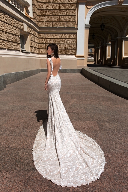 Свадебное платье Starfish Jungle. Силуэт Рыбка. Цвет Белый / Молочный. Вид 2