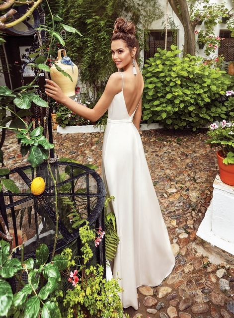 Свадебное платье Юта. Силуэт А-силуэт, Прямое. Цвет Айвори / Капучино, Белый / Молочный. Вид 4