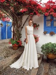 Свадебное платье Констанция. Силуэт А-силуэт. Цвет Белый / Молочный. Вид 1