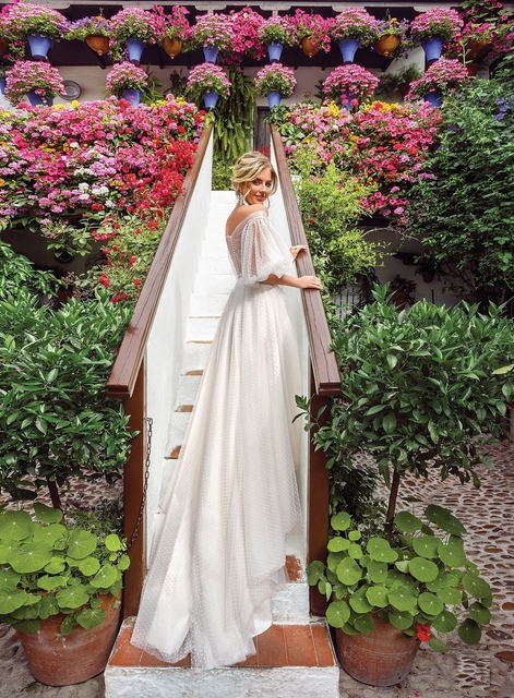 Свадебное платье Герда. Силуэт А-силуэт. Цвет Белый / Молочный. Вид 2