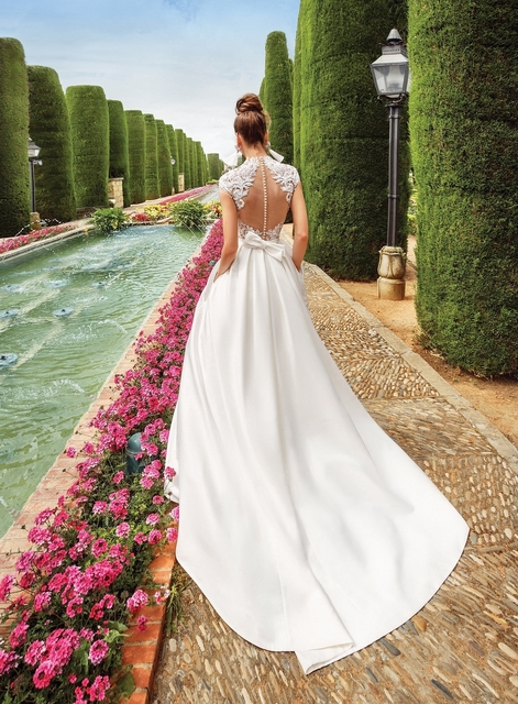 Свадебное платье Шелдон. Силуэт А-силуэт. Цвет Белый / Молочный. Вид 2