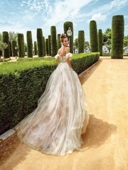 Свадебное платье Рамиана. Силуэт А-силуэт. Цвет Айвори / Капучино. Вид 2