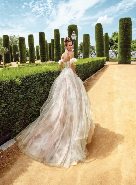 Свадебное платье Рамиана. Силуэт А-силуэт. Цвет Айвори / Капучино. Вид 2