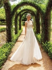 Свадебное платье Лавиана. Силуэт А-силуэт. Цвет Белый / Молочный. Вид 1