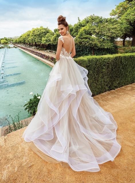 Свадебное платье Айви. Силуэт А-силуэт. Цвет Белый / Молочный. Вид 2