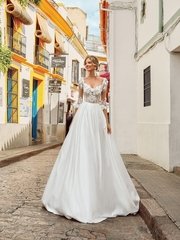 Свадебное платье Ада. Силуэт А-силуэт. Цвет Белый / Молочный. Вид 1