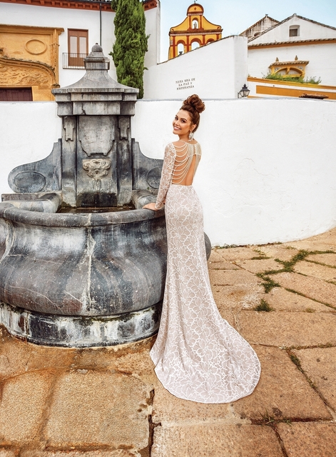 Свадебное платье Фрэда. Силуэт Рыбка. Цвет Айвори / Капучино, Белый / Молочный. Вид 2