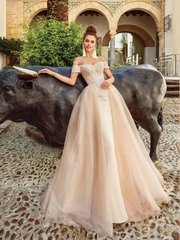 Свадебное платье Джессай. Силуэт А-силуэт, Рыбка. Цвет Айвори / Капучино. Вид 1