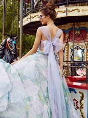 Свадебное платье Мадалена. Силуэт А-силуэт. Цвет Лавандовый / Фиолетовый, оттенки Зеленого. Вид 2