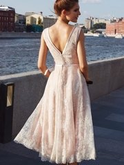 Свадебное платье Лилай. Силуэт А-силуэт. Цвет оттенки Розового. Вид 2