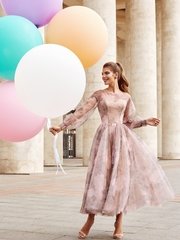 Свадебное платье Селини. Силуэт А-силуэт. Цвет оттенки Розового, Лавандовый / Фиолетовый. Вид 1