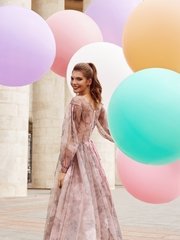 Свадебное платье Селини. Силуэт А-силуэт. Цвет оттенки Розового, Лавандовый / Фиолетовый. Вид 2