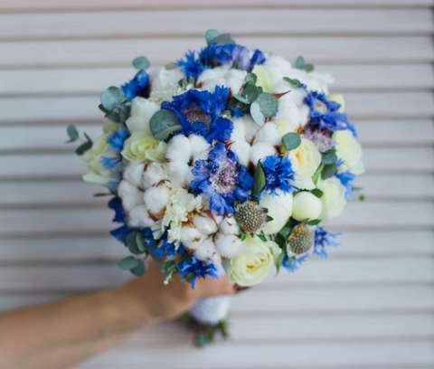 Синий Букет Невесты Фото