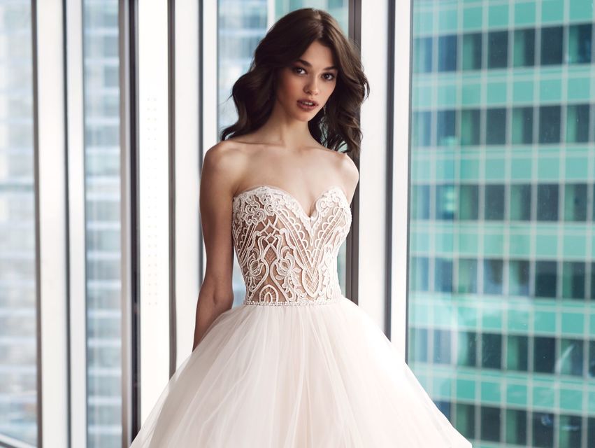 Свадебное платье Ненси. Силуэт А-силуэт. Цвет оттенки Розового. Вид 3