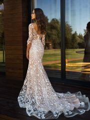 Свадебное платье Робин. Силуэт Рыбка. Цвет Айвори / Капучино. Вид 2