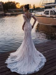 Свадебное платье Росселина. Силуэт Рыбка. Цвет Айвори / Капучино. Вид 2