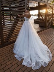 Свадебное платье Сиена. Силуэт А-силуэт. Цвет Айвори / Капучино. Вид 2