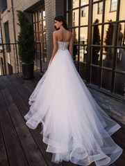 Свадебное платье Тэсса. Силуэт А-силуэт. Цвет Айвори / Капучино. Вид 2