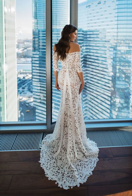 Свадебное платье Эльга. Силуэт Рыбка. Цвет Белый / Молочный. Вид 2