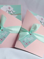 filter_format Мятно-розовое приглашение на свадьбу от Krokusdecor - студия декора Елены Сиухиной 1