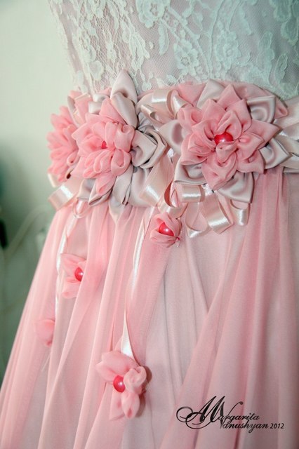 Свадебное платье Любовь. Силуэт А-силуэт. Цвет оттенки Розового. Вид 3