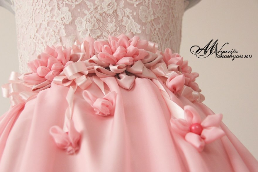 Свадебное платье Любовь. Силуэт А-силуэт. Цвет оттенки Розового. Вид 4