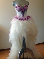 Свадебное платье Цветочная поляна. Силуэт Пышное. Цвет Белый / Молочный, Лавандовый / Фиолетовый. Вид 2