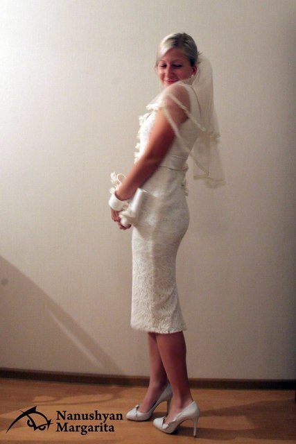 Свадебное платье Дарья. Силуэт Прямое. Цвет Белый / Молочный. Вид 1
