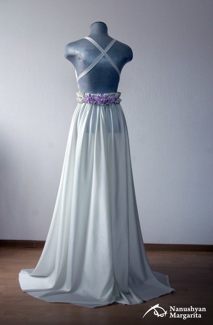 Свадебное платье Оксана. Силуэт А-силуэт. Цвет filter_colour. Вид 3