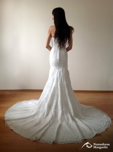 Свадебное платье Мелиса. Силуэт Рыбка. Цвет Белый / Молочный. Вид 2