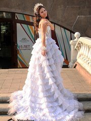 Свадебное платье Виктория. Силуэт Пышное. Цвет Белый / Молочный. Вид 1