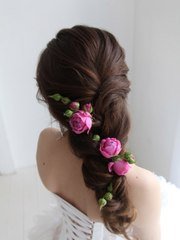 Коса / Коса-пучок, С аксессуарами / Цветами / Фатой от Свадебный стилист Ольга Силаева 2
