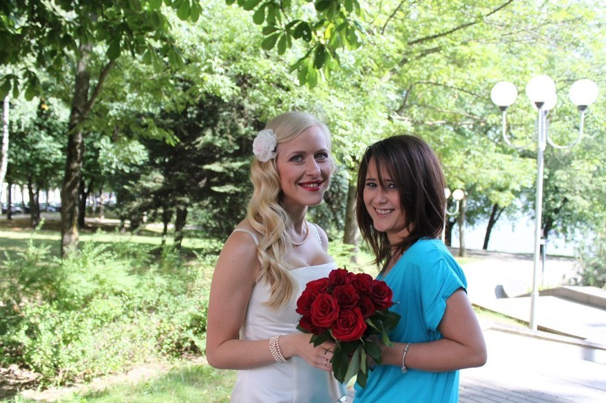 С аксессуарами / Цветами / Фатой, Волны от Свадебный стилист Ольга Силаева 2