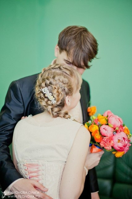 Коса / Коса-пучок от Свадебный стилист Ольга Силаева 2