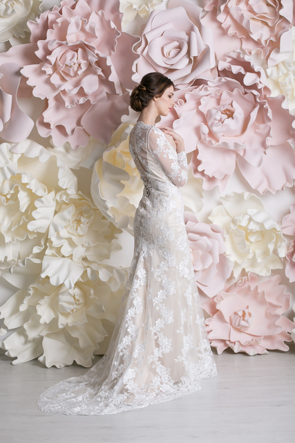 Свадебное платье Дианн. Силуэт Рыбка. Цвет Белый / Молочный. Вид 3