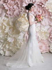 Свадебное платье Лакрес. Силуэт Рыбка. Цвет Белый / Молочный. Вид 1