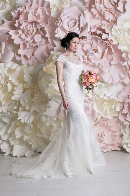 Свадебное платье Лакрес. Силуэт Рыбка. Цвет Белый / Молочный. Вид 2