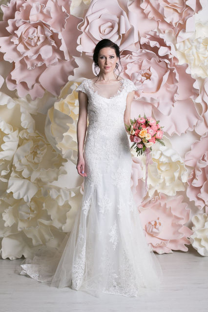 Свадебное платье Лакрес. Силуэт Рыбка. Цвет Белый / Молочный. Вид 3