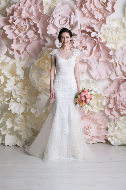 Свадебное платье Лакрес. Силуэт Рыбка. Цвет Белый / Молочный. Вид 4