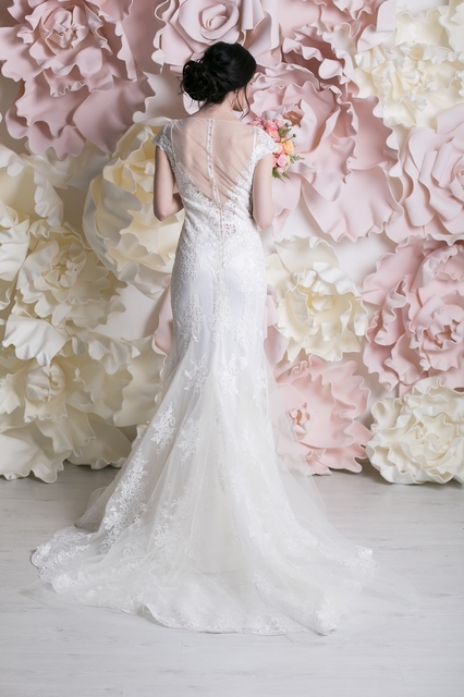 Свадебное платье Лакрес. Силуэт Рыбка. Цвет Белый / Молочный. Вид 7