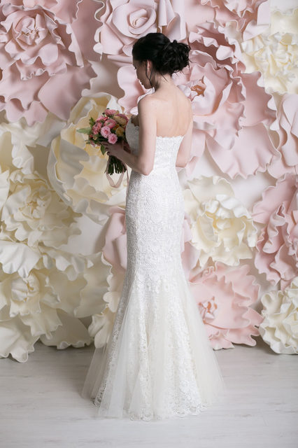 Свадебное платье Мерджори. Силуэт Рыбка. Цвет Белый / Молочный. Вид 6