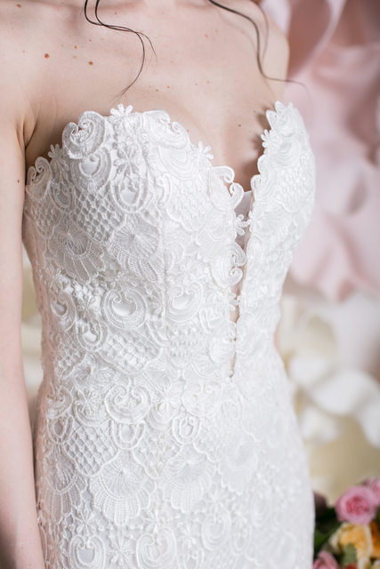 Свадебное платье Мерджори. Силуэт Рыбка. Цвет Белый / Молочный. Вид 8