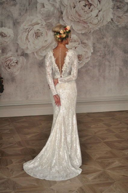 Свадебное платье Натали. Силуэт Рыбка. Цвет Айвори / Капучино. Вид 7