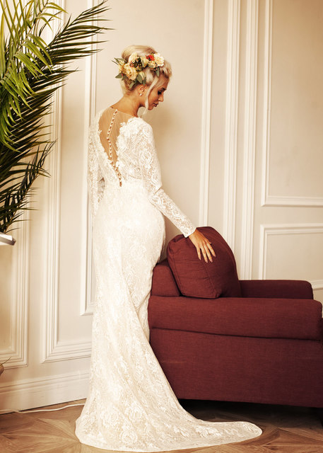 Свадебное платье Натали. Силуэт Рыбка. Цвет Айвори / Капучино. Вид 9