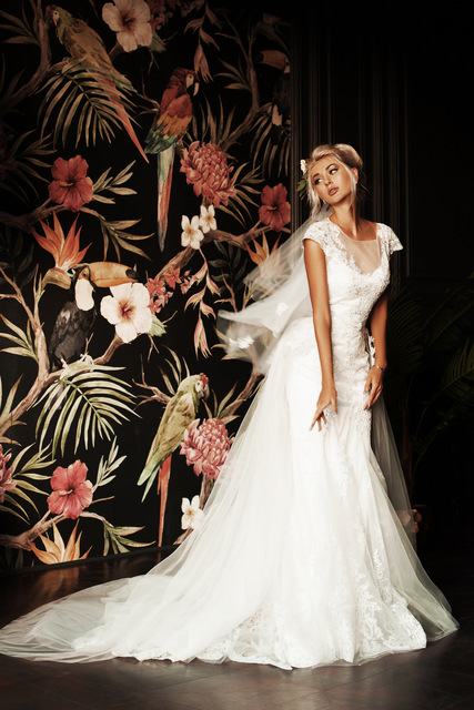 Свадебное платье Салима. Силуэт А-силуэт. Цвет Белый / Молочный. Вид 2