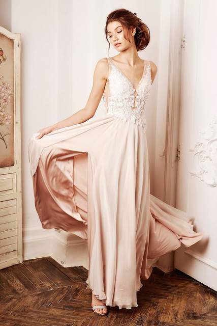 Свадебное платье Вилайя. Силуэт А-силуэт. Цвет оттенки Розового. Вид 8