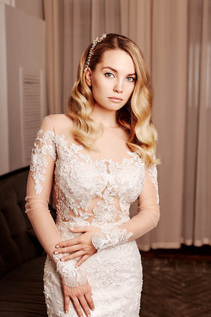 Свадебное платье Кифая. Силуэт Рыбка. Цвет Белый / Молочный. Вид 2