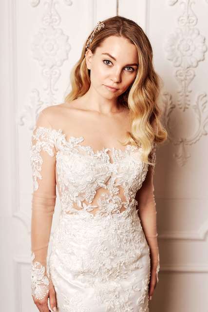 Свадебное платье Кифая. Силуэт Рыбка. Цвет Белый / Молочный. Вид 3