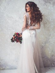 Свадебное платье Грация. Силуэт А-силуэт. Цвет Белый / Молочный. Вид 1