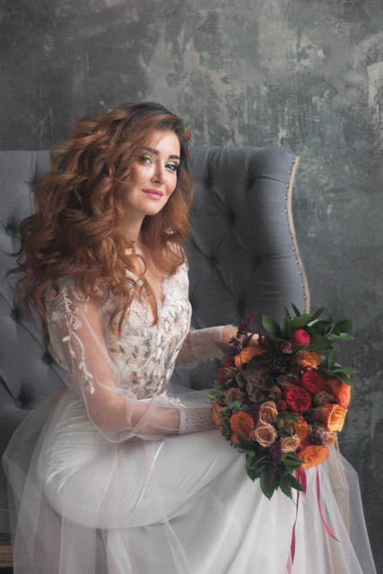 Свадебное платье Грация. Силуэт А-силуэт. Цвет Белый / Молочный. Вид 8